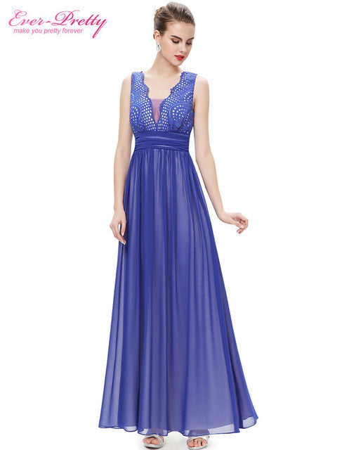 Evening Dresses Ever Pretty HE08019 Double V-neck Sequined Bust Ruched Waist Black Long 2017 vestidos