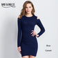 Bodycon Sweater Women Dress Round Collar Knitted Elegant Dress Women Office Casual Blouses Hot Sale MIEGOFCE New Collection